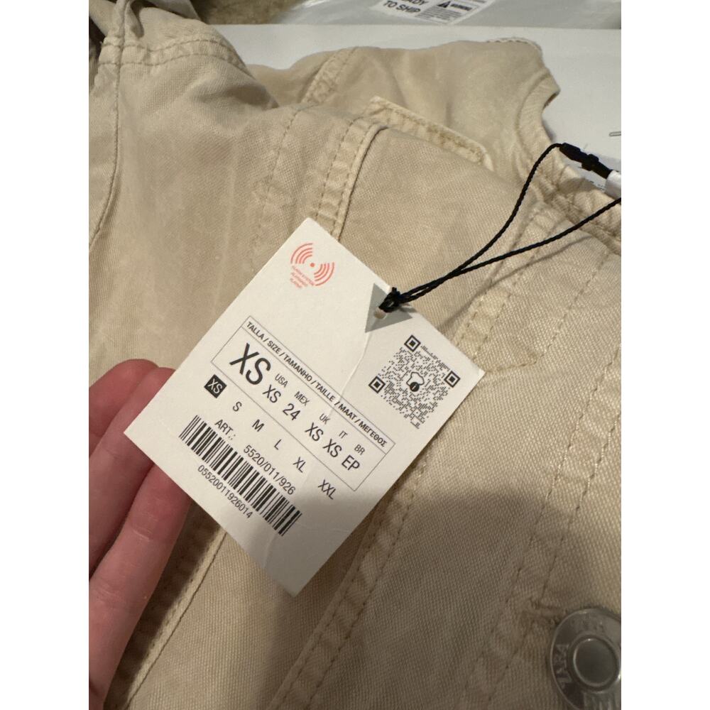 Zara NWT‎ Beige Denim Linen Blend Jumpsuit XS - Picture 6 of 6